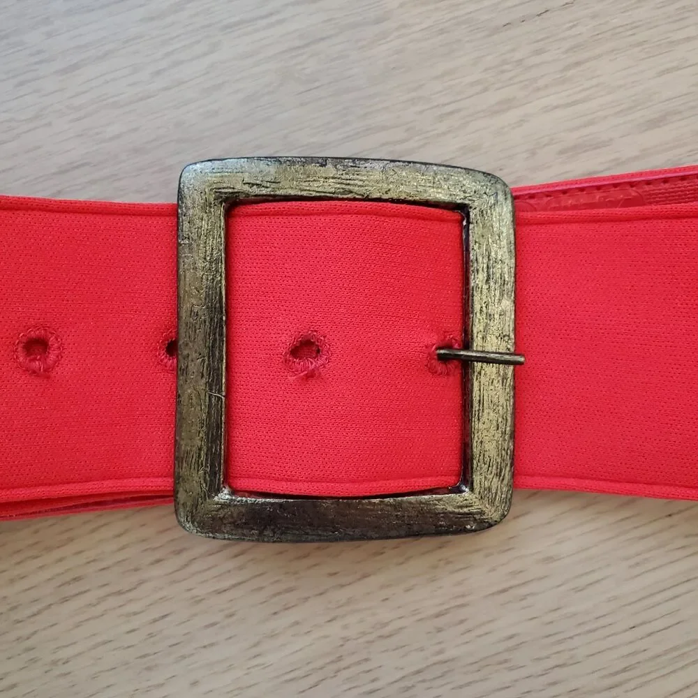 Vintage 70's Red Wide Cloth Belt